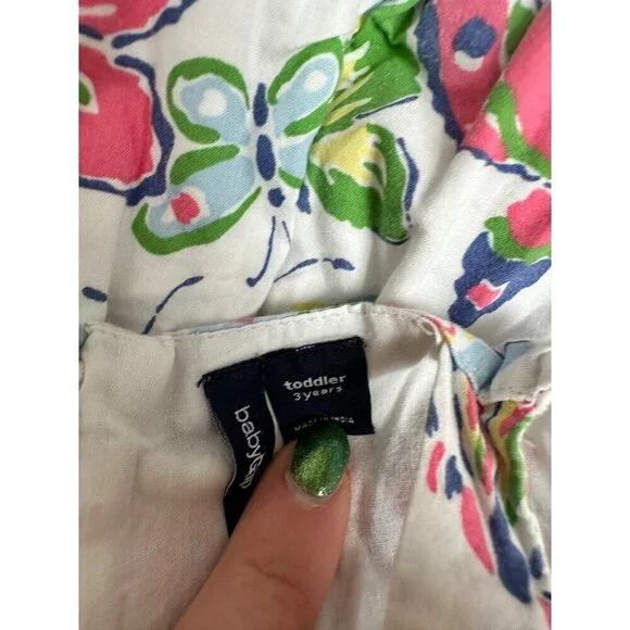Baby Gap Toddler Girls White Butterfly Print Sleeveless Summer Dress Size 3T Cot - Picture 3 of 4